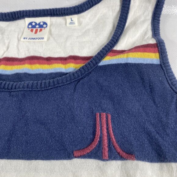 ATARI Logo Retro Ringer Graphic Tank Top By JUNK FOOD Size Juniors Women's Large - Picture 4 of 5